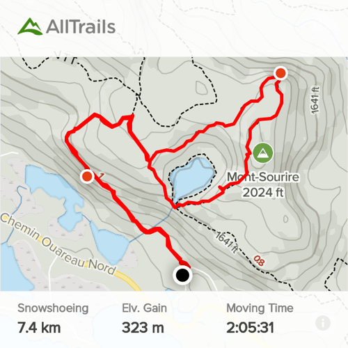 Snowshoeing: Mont-Sourire and Petit-Carcan