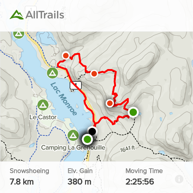 Snowshoeing: Sentier de la Roche - La Coulée Loop
